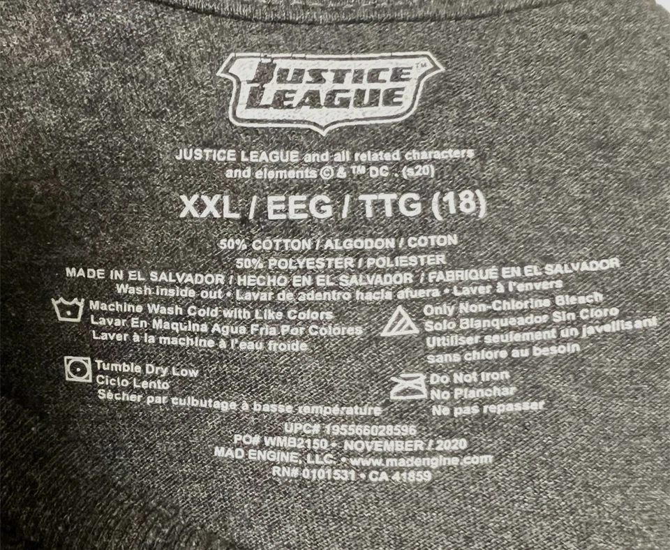 Camisa Justice League Niños Superman Batman Linterna Verde XXL/HUEVO/TTG (18) Foto 4 de 4