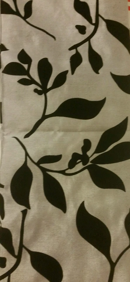 NIP DUCK RIVER TEXTILES SHADOW LEAVES  SHOWER CURTAIN GRAY W/BLACK FLOCKED LEAVE - Image 3 of 3