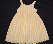 Gymboree DAISY CHAIN Yellow Gingham Dress Scallop Hem NWT 3T