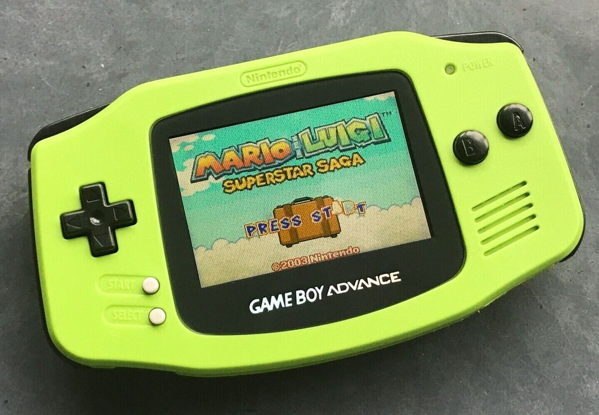 Nintendo Game Boy Advance GBA Yellow System 101 Bright Backlit IPS LCD  BUTTON