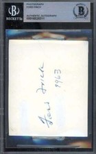 Ford Frick Beckett BAS Signed 3x3 Original Photo  Autograph