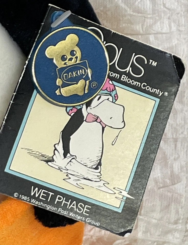 Juguete de peluche Dakin Opus Penguin años 80 hotel de vacaciones fase húmeda pequeño defectuoso Foto 3 de 4