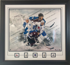 Joe Sakic Quebec Nordiques Colorado Avalanche Collage Signed 20x24 Photo Framed
