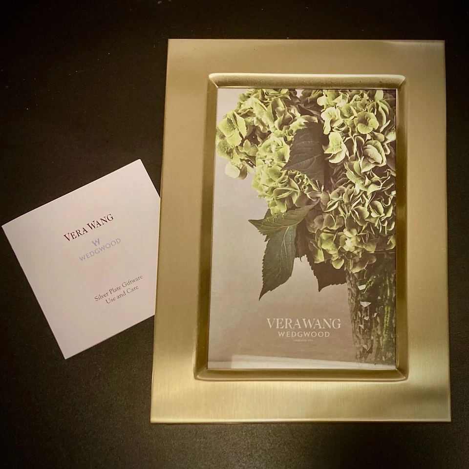 VERA WANG SATIN GOLD PLATED 4"x 6" WEDDING CRAFTED PHOTO FRAME 40003665 NIB - Image 3 of 4