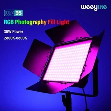 Weeylite WP35 30W RGB LED Video Light Panel 2800K-6800K Continuous light Remote 