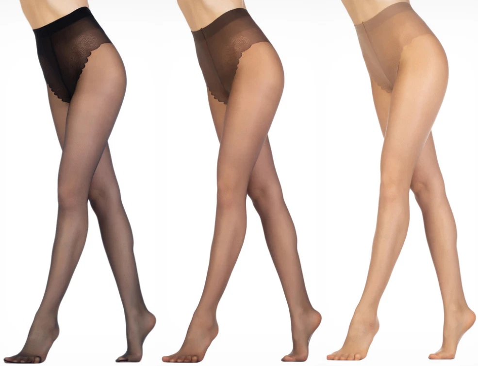 Sisi Style 20DEN Transparente Strumpfhose mit elegant besticktem Oberteil