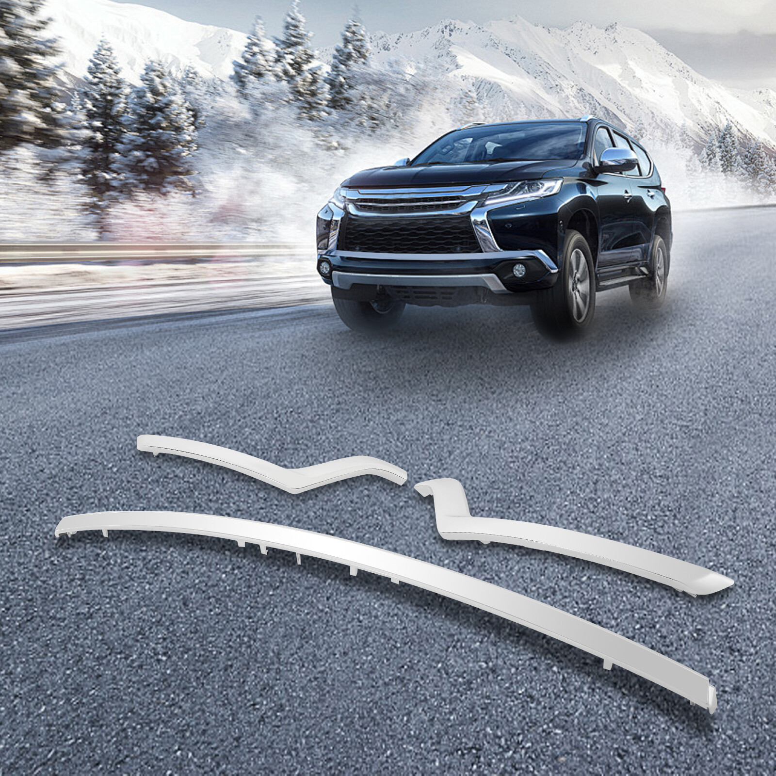 Front Lower Bumper Trim Moldings Kit For 2018-2019 Ford Explorer
