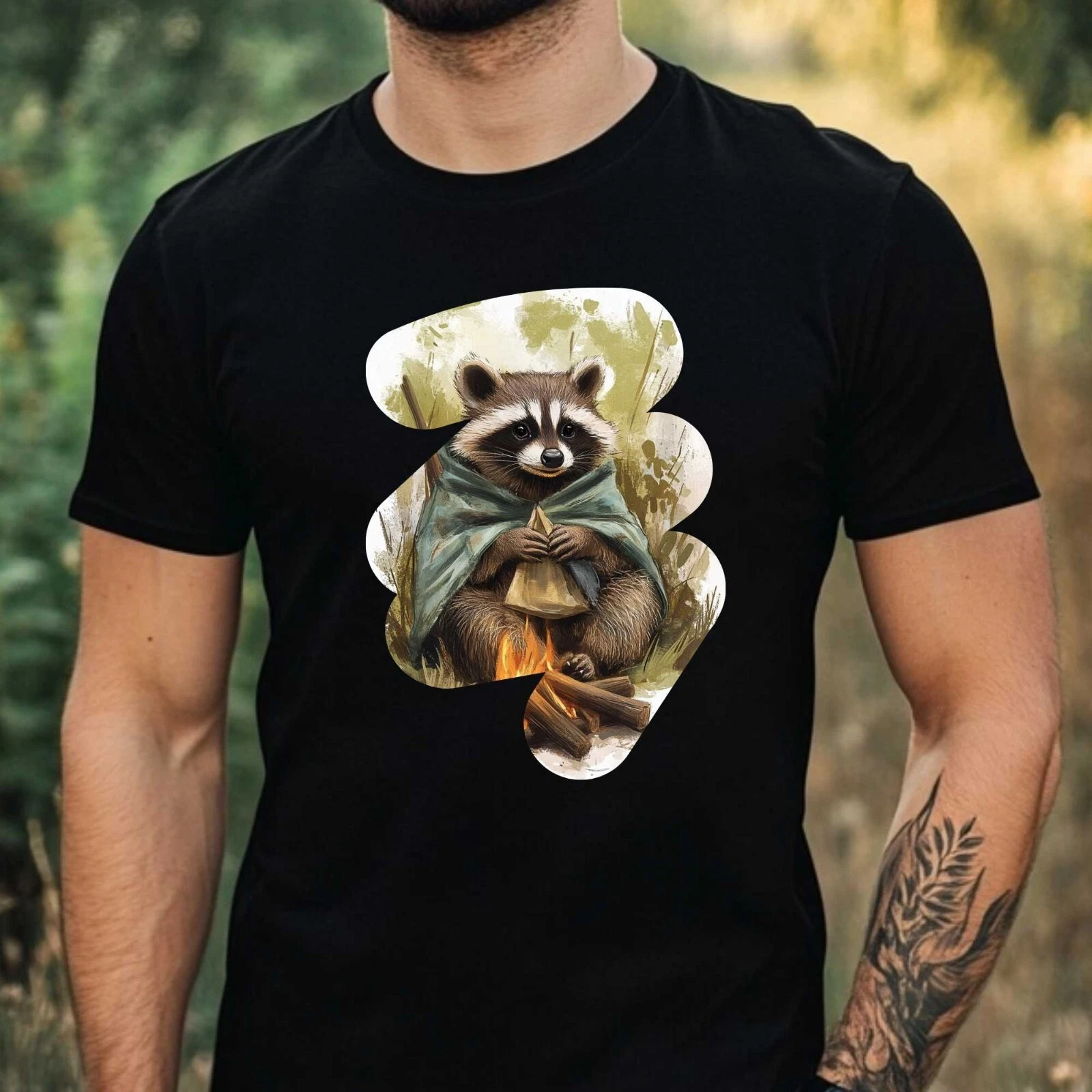 Mens Camping Raccoon Print Cotton T-Shirt Size XS to 5XL
Opens in a new window or tab