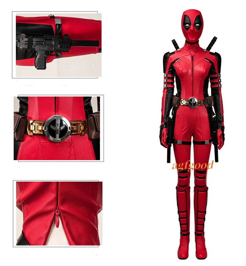 Deadpool 3 Lady Deadpool Wanda Wilson Cosplay Costume Jumpsuit Halloween Outfits - Image 4 of 4