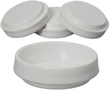 4x Large White Furniture Castor Cups - Anti-Slide/Skid Carpet Protectors