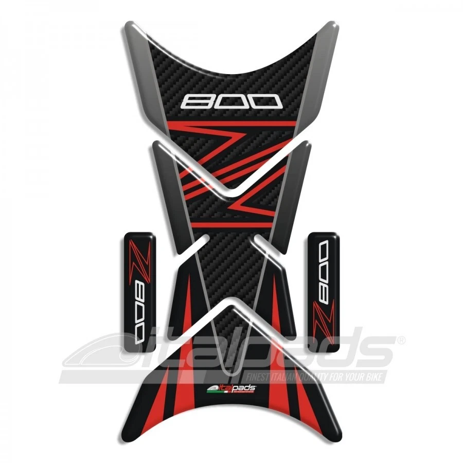 Paraserbatoio compatibile per kawasaki Z800 toni rossi, mod. "Shark"+ 2