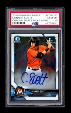 1-2018 BOWMAN CHROME DRAFT AUTO CONNOR SCOTT PIRATES CARD#CDA-CSC PSA10 481