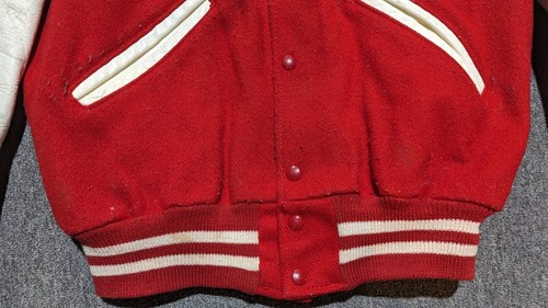Vintage Wool Leather Varsity Letterman Jacket Davenport West Iowa Delong - Picture 4 of 17