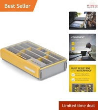 Deep Tackle Box Plastic Waterproof Rust-Resistant Utility Organizer 14L