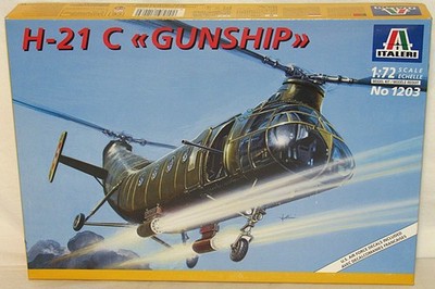 Italeri #1203 H-21 C ''Gunship'' Helicopter 1:72 Scale  Open Box (PV)