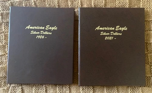 Set of 41, 1986 - 2025 BU American Silver Eagles in Dansco Albums