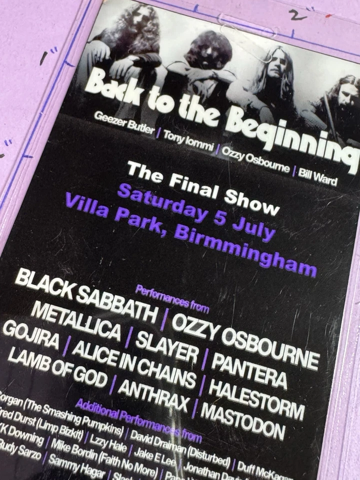 ￼ Black Sabbath Commemorative Back To The Beginning Farewell Show Backstage Pass - Image 4 of 4