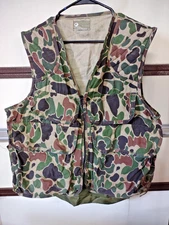 Vintage JC Penny Game Winner Large Camo Hunting Bird Canvas Vest
