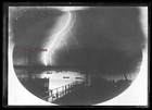 1900-1910s Lightning Strikes Over Harbor Silhouetted Boats Glass Photo Negative — photo 2