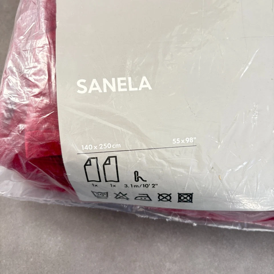 Cortinas de veludo Ikea Sanela vermelho borgonha 55 x 98 nova caixa aberta - Imagem 3 de 4