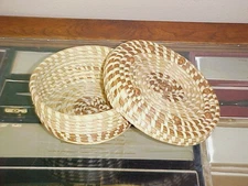 Signed RARE Maker ERIC Sweet Grass Gullah Basket w/Lid Charleston Savannah c2011