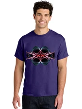 Abstract-Neon-Swirl Mens Graphic Tee, 100% Cotton, Casual Summer Wear