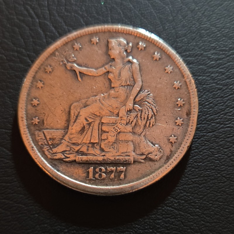 1877-S US Trade Dollar $1 Silver Coin San Francisco 0.900 F-VF 0.7874 ASW.