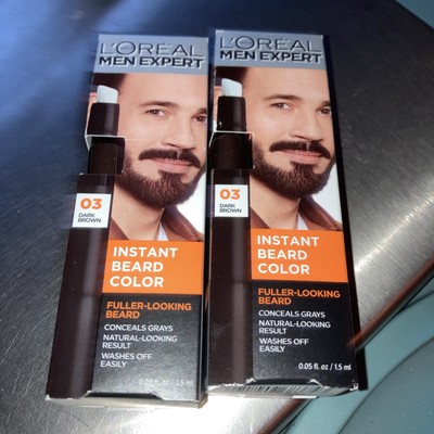 2 Pk: L Oreal Men Expert Instant Beard Color, #03 Dark Brown