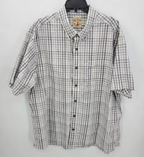 Red Head Shirt Mens XL Gray Plaid Short Sleeve Button Up Pocket Outdoor