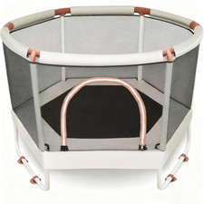 60'' Kids Trampoline, Indoor Toddler Trampoline with Safety Net, 500Lb Capacity,