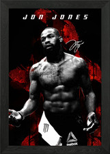 Jon Jones UFC Fighter Portrait Framed Wall Art Poster Canvas Print Picture
