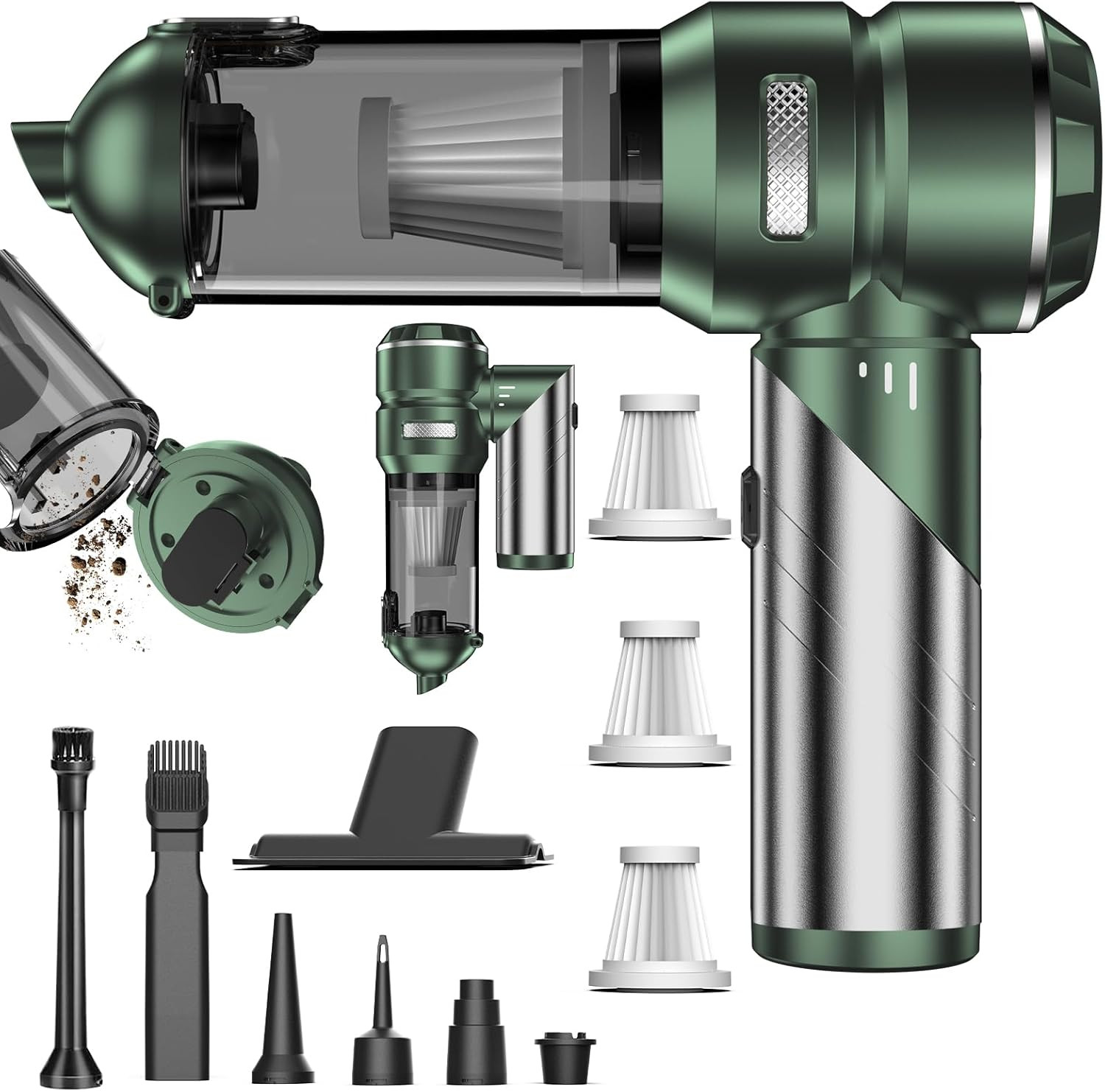 Aspiratore Manuale Senza Fili Ricaricabile 21000Pa con Motore Senza Spazzole, As