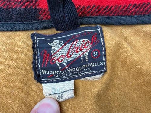 vintage Woolrich 1950s Buffalo Plaid Mackinaw jacket sz 46 wool cruiser - Imagen 2 de 12