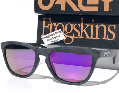 Oakley FROGSKINS Matte Black Camo POLARIZED Galaxy Violet Lens