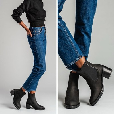 Thursday Boot Co. Everyday Knockout High Heel Chelsea Boots Black Matte Size 8.5