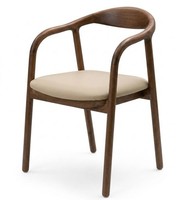 Stuhl Beige Braun Armlehnen Aus Holz Modern Elegant Wohnzimmer Komfort