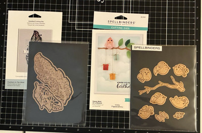 Spellbinders FEATHERS IN THE WIND or SWEET BIRD ON A BRANCH Cutting Dies Magnet