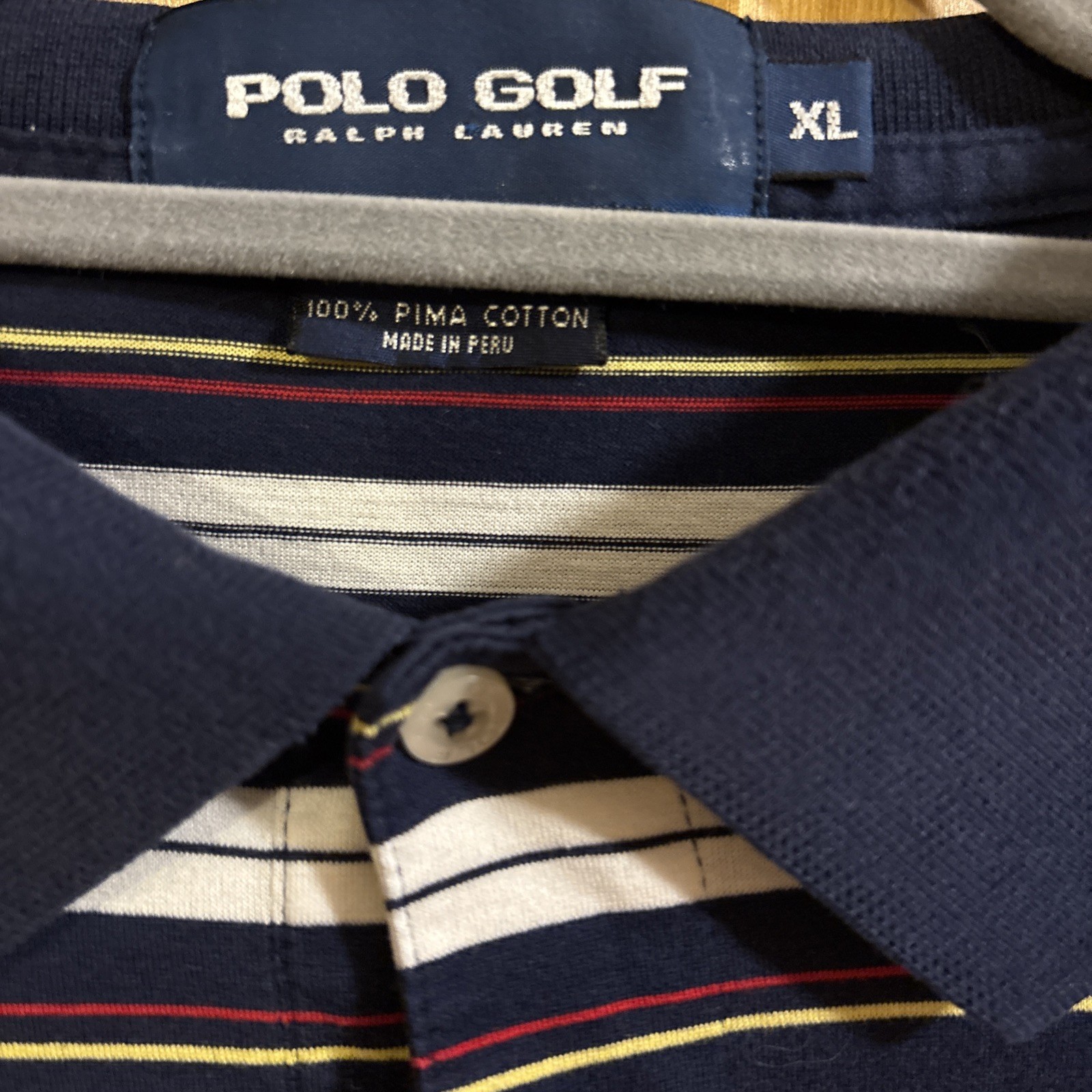 Lot of 3 Polo Ralph Lauren Men's XL Polo Shirts Striped Green Tan Golf Casual thumbnail 11