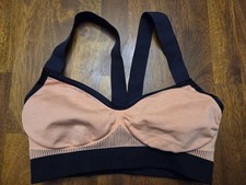 LULULEMON Hold Your Om Seamless Bra Size 4 Peach Black EUC