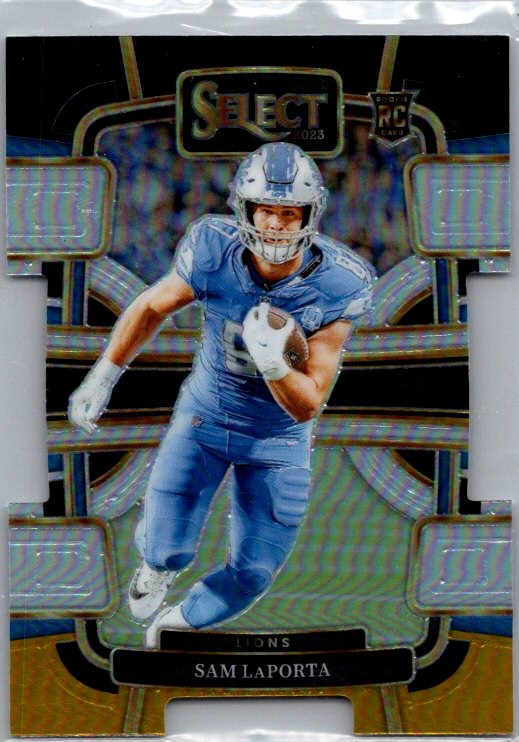 2023 Panini Select #35 Sam LaPorta Black and Red Prizms Die Cuts RC