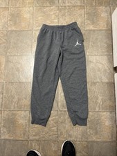 Jordan Nike Boys Gray Sweatpants Jogger Pants 12-13 Elastic Waist Jumpman