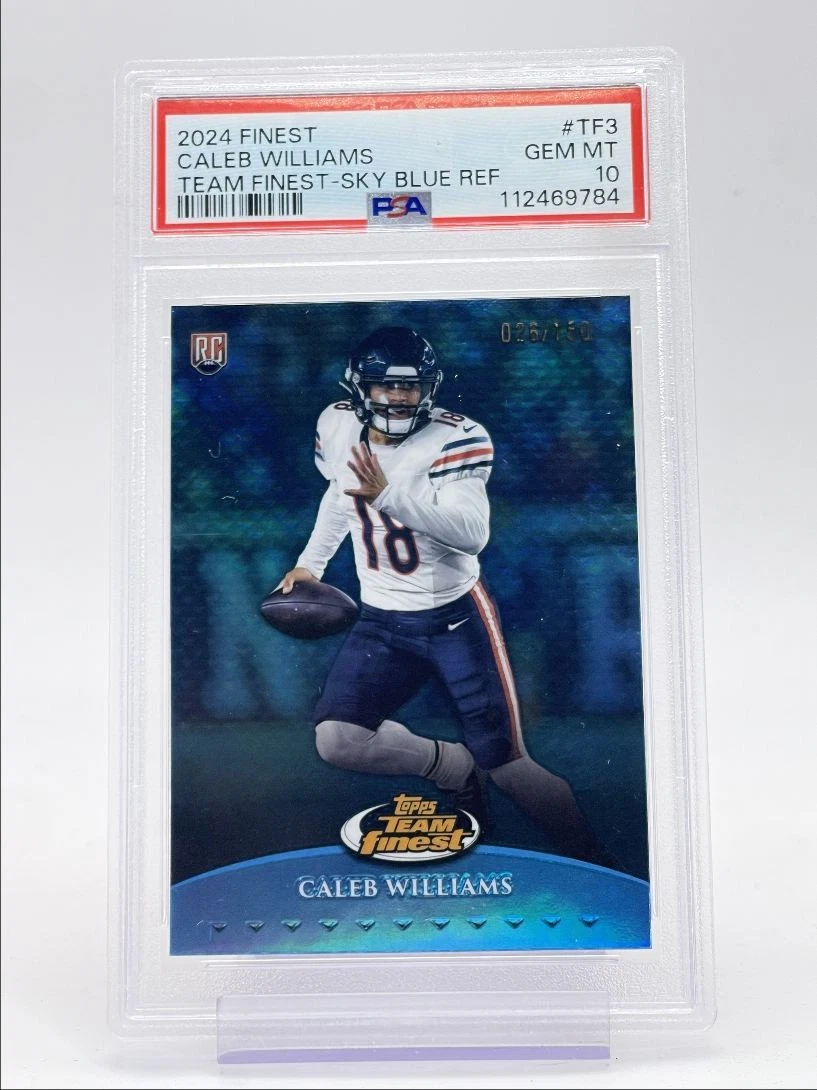 Caleb Williams Topps Finest Team Finest #TF3 Sky Blue Refractor