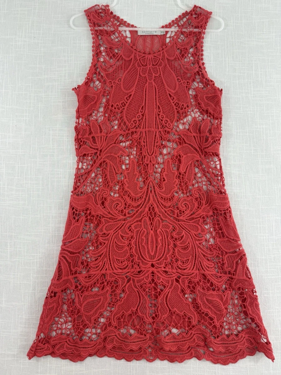 solitaire lace dress Solitaire White Lace Dress Size Medium