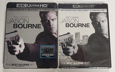 Jason Bourne (4K Ultra HD + Blu-ray + Digital) 2 Disc Set HDR Original Slipcase