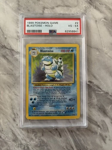 Pokémon Blastoise Holo Rare 2/102 Base Set PSA 4 Card English