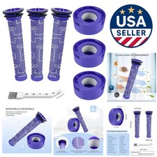 6-Pack High-Efficiency Vacuum Filters for Dyson V7, V8 - Washable & Reusable