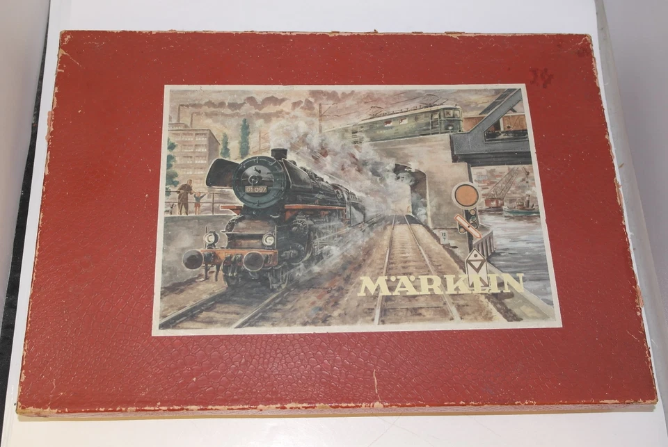 MARKLIN H0 : cod. 3118 set completo di binari con loco 3018 carrozze TOP 1957 - Immagine 3 di 4