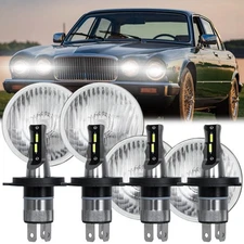 4Pcs 5.75" inch Round LED Headlights High-Low Beam for Jaguar XJ6 XJS XJ12