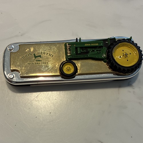 John Deere 1948 Model D Pocket Knife w/ Tractor Handle, Moline Ill. Advertising