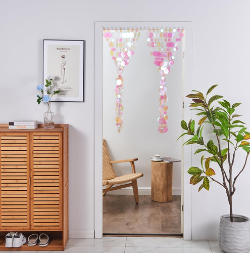 20 Stck. Pailletten Perlen Vorhang Türöffnung Perlen Vorhang Rosa Raumdeko Easy Ins - Bild 2 von 7
